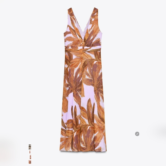 Zara Dresses & Skirts - Zara Brown and White Abstract Print Sleeveless Dress